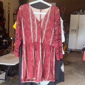 NWOT Promesa Burgundy Lace Top
